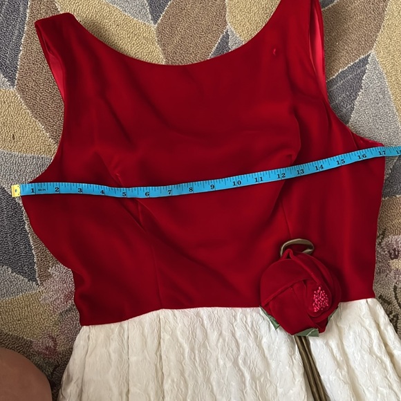 STUNNING VINTAGE VELVET ROSE DRESS - Picture 3 of 8